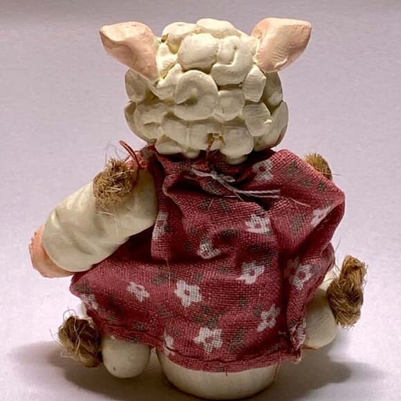 Russ & Co. 13900 Country Kin Sculptstone Jointed Lamb Figurine Shelf Sitter VTG - Picture 3 of 10